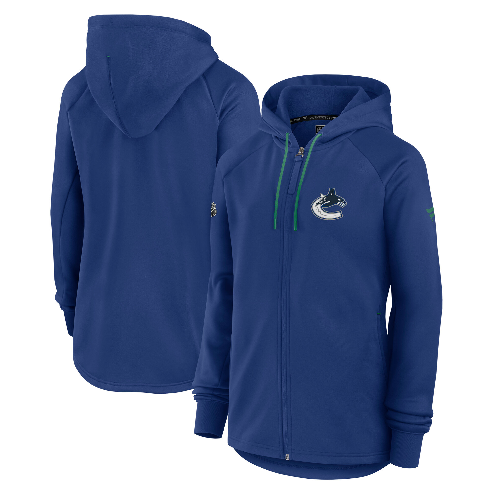 Women's Fanatics Blue Vancouver Canucks Authentic Pro Rink Fleece Full-Zip Jacket